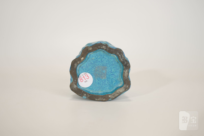 Lot813 清 炉均釉笔筒、窑变兽耳瓶一组 - 图5